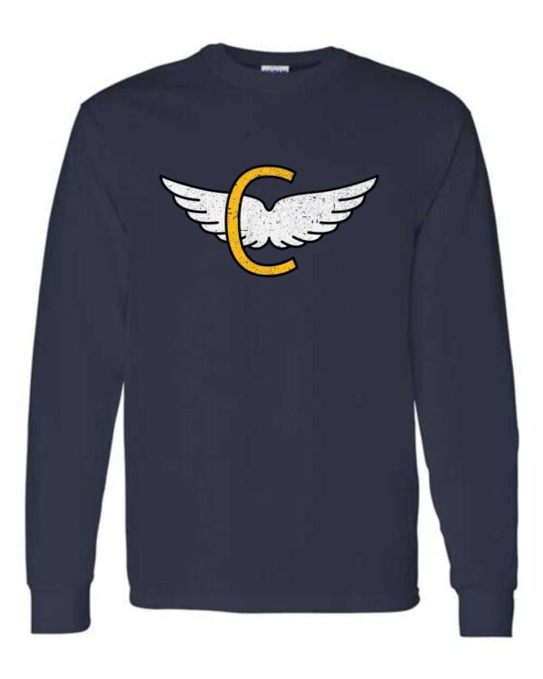 #C2- Navy Cotton Longsleeve T-Shirt (Logo #4- Printed)